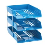 Q-Connect Letter Tray Blue (3 Tray's with Risers)