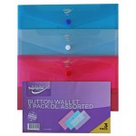 Plastic Button Folders (DL) - 3PK